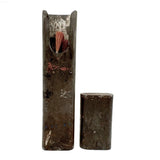 Beautiful Antique Tin Sleeve with Ultra Painterly Patina, Filled with Brushes as Found