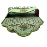 Tie Hamghr, Wonderfully Tender, Naive 1934 Iroquois Beadwork on Silk Hanger