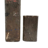 Beautiful Antique Tin Sleeve with Ultra Painterly Patina, Filled with Brushes as Found