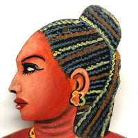 Fabulous c. 1980s Hair Stylist's Sign, Kumasi, Ghana, Painted Plywood