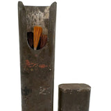 Beautiful Antique Tin Sleeve with Ultra Painterly Patina, Filled with Brushes as Found