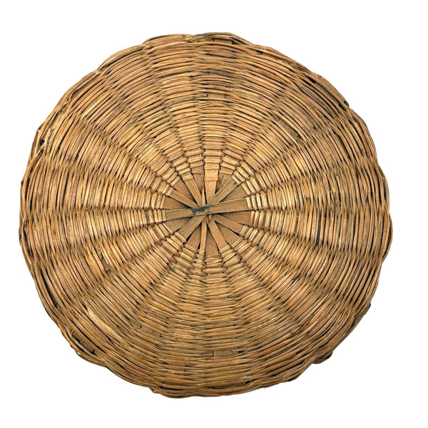 Sweet Little Antique Penobscot Splint Ash and Sweetgrass Basket, Low and Round