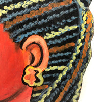 Fabulous c. 1980s Hair Stylist's Sign, Kumasi, Ghana, Painted Plywood