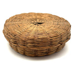 Sweet Little Antique Penobscot Splint Ash and Sweetgrass Basket, Low and Round