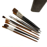 Beautiful Antique Tin Sleeve with Ultra Painterly Patina, Filled with Brushes as Found