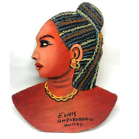 Fabulous c. 1980s Hair Stylist's Sign, Kumasi, Ghana, Painted Plywood