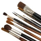 Beautiful Antique Tin Sleeve with Ultra Painterly Patina, Filled with Brushes as Found