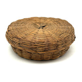 Sweet Little Antique Penobscot Splint Ash and Sweetgrass Basket, Low and Round