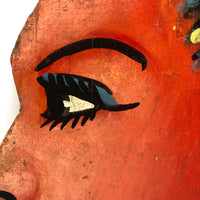 Fabulous c. 1980s Hair Stylist's Sign, Kumasi, Ghana, Painted Plywood