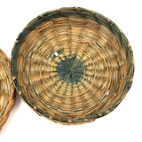 Sweet Little Antique Penobscot Splint Ash and Sweetgrass Basket, Low and Round
