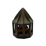 Unusual Old Architectural Whimsy Carving in Crusty Dark Green Paint