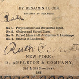 Scarce Coe's New Drawing Cards No. 1, 1858, Partial Set of Nine in Lovely Original Sleeve