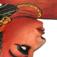Fabulous c. 1980s Hair Stylist's Sign, Kumasi, Ghana, Painted Plywood