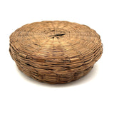 Sweet Little Antique Penobscot Splint Ash and Sweetgrass Basket, Low and Round