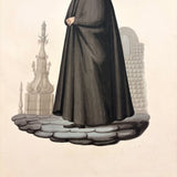 Monaco Jesuita, Jesuit Priest in Traditional Hat and Robe, 19th Century Watercolor on Wove