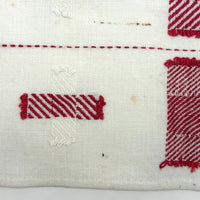 C. 1900 Red and White Dutch Darning Sampler, Grid of Nine Darns Plus One