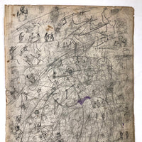 Late 19th C. Very Densely Doodled Ledger End Page (No. 5, Double-sided)