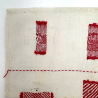 C. 1900 Red and White Dutch Darning Sampler, Grid of Nine Darns Plus One