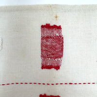 C. 1900 Red and White Dutch Darning Sampler, Grid of Nine Darns Plus One
