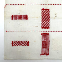 C. 1900 Red and White Dutch Darning Sampler, Grid of Nine Darns Plus One
