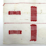 C. 1900 Red and White Dutch Darning Sampler, Grid of Nine Darns Plus One