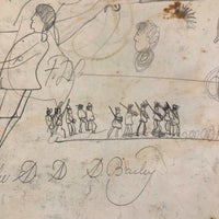 Late 19th C. Very Densely Doodled Ledger End Page (No. 5, Double-sided)