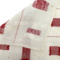 C. 1900 Red and White Dutch Darning Sampler, Grid of Nine Darns Plus One