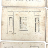 Scarce Coe's New Drawing Cards No. 1, 1858, Partial Set of Nine in Lovely Original Sleeve