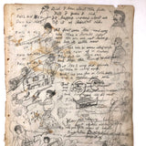 Late 19th C. Very Densely Doodled Ledger End Page (No. 4, Double-sided)