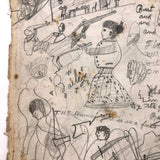 Late 19th C. Very Densely Doodled Ledger End Page (No. 4, Double-sided)