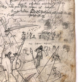 Late 19th C. Very Densely Doodled Ledger End Page (No. 4, Double-sided)