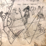 Late 19th C. Very Densely Doodled Ledger End Page (No. 4, Double-sided)