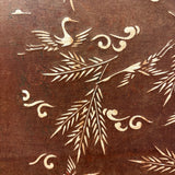 Antique Japanese Katagami Textile Stencil with Cranes, Branches, and Handwritten Notes