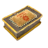 C. 1830 Folk Art Forget me Not Box with Stencil Painted Velvet Top and Fabulous Interior Mirror