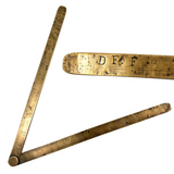 Nice 19th Century J. Chesterman, Sheffield (London) Brass Blacksmith's Rule, Monogrammed Both Sides