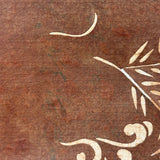 Antique Japanese Katagami Textile Stencil with Cranes, Branches, and Handwritten Notes