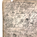 Late 19th C. Very Densely Doodled Ledger End Page (No. 4, Double-sided)