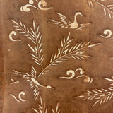 Antique Japanese Katagami Textile Stencil with Cranes, Branches, and Handwritten Notes
