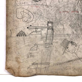 Late 19th C. Very Densely Doodled Ledger End Page (No. 4, Double-sided)