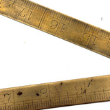 Nice 19th Century J. Chesterman, Sheffield (London) Brass Blacksmith's Rule, Monogrammed Both Sides