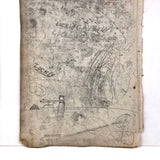 Late 19th C. Very Densely Doodled Ledger End Page (No. 4, Double-sided)