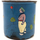 Red Balloon, Much Loved c. 1930s Enamel Painted Tin Child's Cup