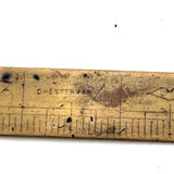 Nice 19th Century J. Chesterman, Sheffield (London) Brass Blacksmith's Rule, Monogrammed Both Sides