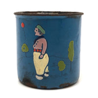Red Balloon, Much Loved c. 1930s Enamel Painted Tin Child's Cup