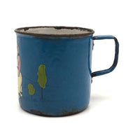 Red Balloon, Much Loved c. 1930s Enamel Painted Tin Child's Cup