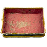 C. 1830 Folk Art Forget me Not Box with Stencil Painted Velvet Top and Fabulous Interior Mirror