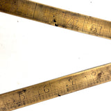 Nice 19th Century J. Chesterman, Sheffield (London) Brass Blacksmith's Rule, Monogrammed Both Sides