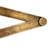 Nice 19th Century J. Chesterman, Sheffield (London) Brass Blacksmith's Rule, Monogrammed Both Sides