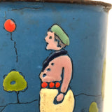 Red Balloon, Much Loved c. 1930s Enamel Painted Tin Child's Cup