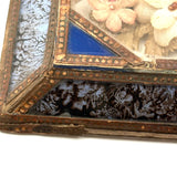 Mid 19th Century Glass Cased Forget Me Not with Silk Flowers (Flowers Untethered)